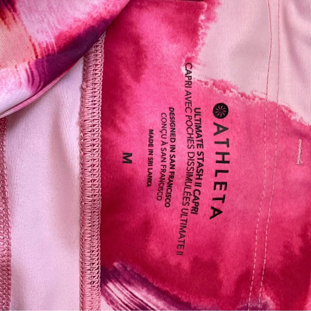 Athleta Pink and White Capri Leggings - Picture 4 of 4